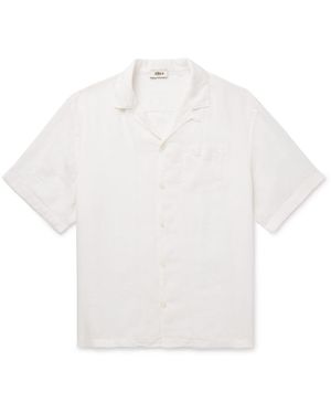 Altea Bart Slim-Fit Convertible-Collar Linen Shirt - White