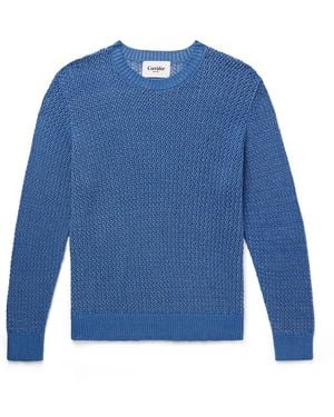 Corridor NYC Open-Knit Pima Cotton Sweater - Blue
