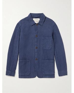 Portuguese Flannel Labura Slim-Fit Linen Jacket - Blue