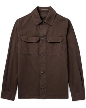 Slowear Incotex Cotton And Cashmere-Blend Overshirt - Brown