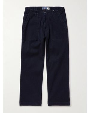 Blue Blue Japan Straight-Leg-Dyed Tencel Lyocell-Blend Twill Trousers - Blue