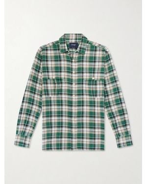 Drake's Checked Cotton Shirt - Green