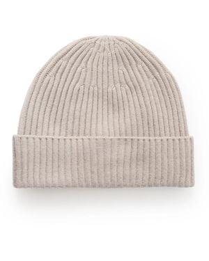Brunello Cucinelli Ribbed Cashmere Beanie - Natural