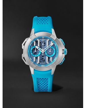 Jacob & Co Epic X Automatic Skeleton Chronograph 44Mm Titanium And Rubber Watch, Ref. No. Ec430.20.Aa.Aa.Abrua - Blue