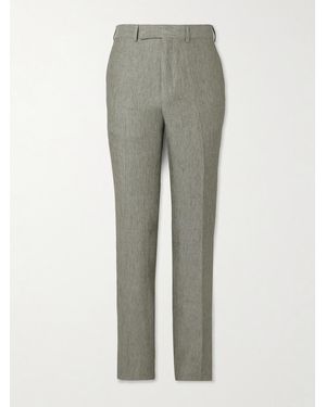 Kingsman Slim-Fit Linen Suit Trousers - Grau