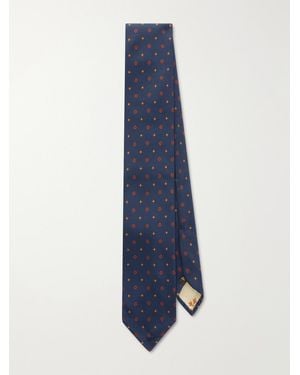 Rubinacci 8Cm Printed Silk-Twill Tie - Blue