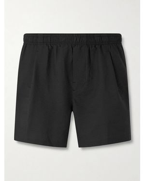 Our Legacy Boxer Trunk Straight-Leg Mid-Length Seersucker Swim Shorts - Blue