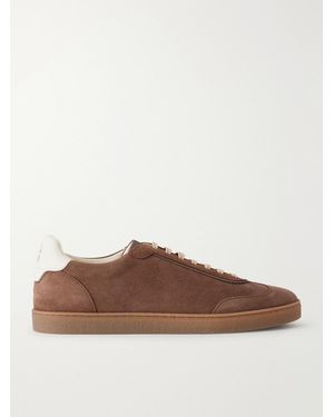 Brunello Cucinelli Coda Di Rondine Suede Trainers - Brown