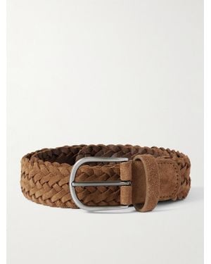 Anderson's 3.5cm Woven Suede Belt - Brown