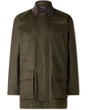 J. Mueser Game Corduroy-trimmed Wool Jacket - Green