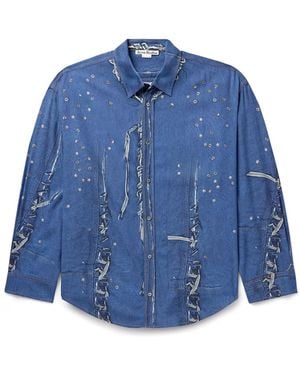 Acne Studios Setar Trompe L'Oeil Crepe De Chine Shirt - Blue