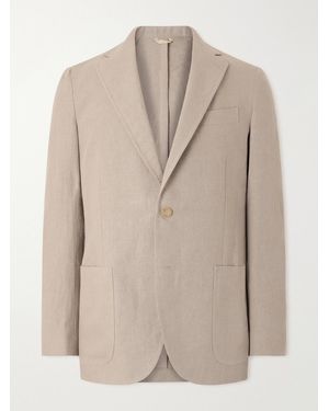 De Petrillo Linen Single-breasted Blazer - Natural