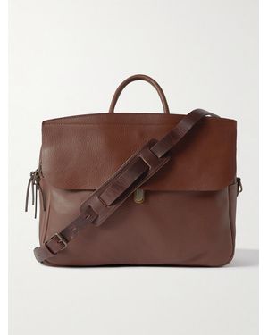 Bleu De Chauffe Zeppo Duo Full-Grain Leather Briefcase - Brown
