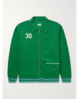 Bode Rec. Sophomore Appliquéd Printed Cotton And Lyocell-Blend Track Jacket - Green