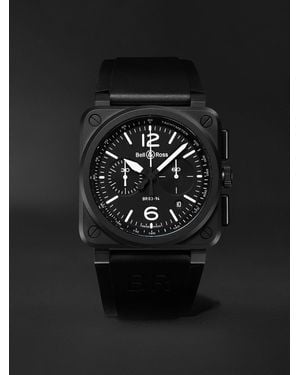 Bell & Ross Br 03-94 Automatic Chronograph 42Mm Ceramic And Rubber Watch, Ref. No. Br0394-Bl-Ce - Black
