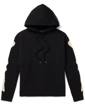 Kapital 5G Intarsia Wool Hoodie - Black