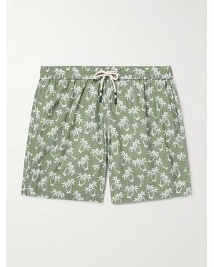 Hartford Straight-Leg Mid-Length Printed Swim Shorts - Green