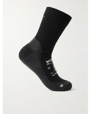 Satisfy Stretch Merino Wool-Blend Socks - Black