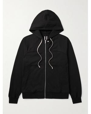 Rick Owens Cotton-Jersey Zip-Up Hoodie - Black