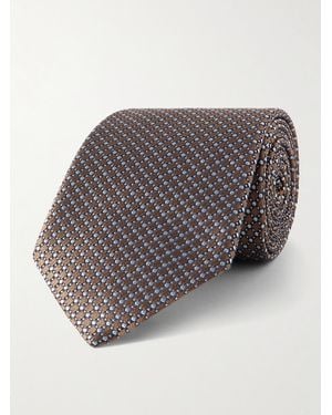 Canali 8cm Silk-jacquard Tie - Grey