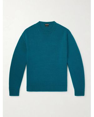 Tom Ford Wool and Cashmere-Blend Sweater - Blau