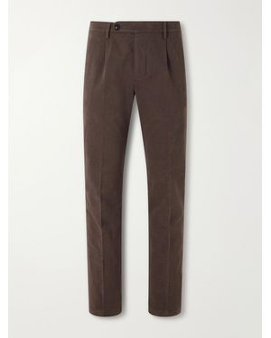 Massimo Alba Ionio2 Straight-leg Cotton-blend Trousers - Brown