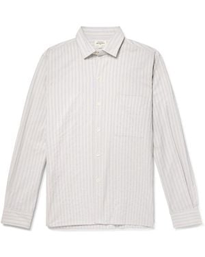 Hartford Patt Striped Cotton Shirt - White