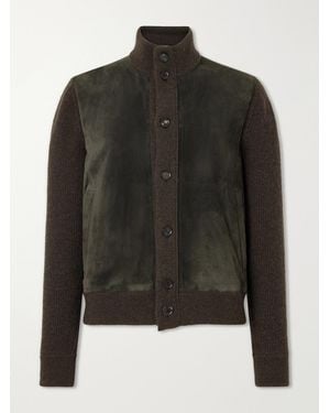 ZEGNA Oasi Cashmere And Suede Blouson Jacket - Black