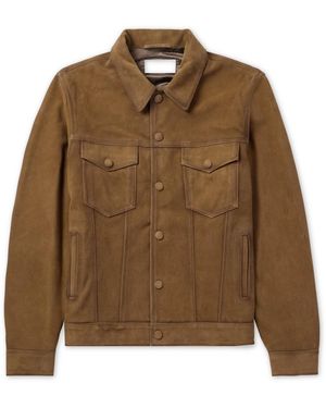 Officine Generale Leonide Burnished-Suede Jacket - Brown