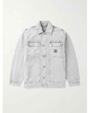 Carhartt Og Arctic Logo-appliquéd Organic Cotton-canvas Overshirt - Grey