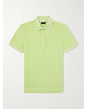 Tom Ford Slim-fit Cotton-blend Terry Polo Shirt - Green