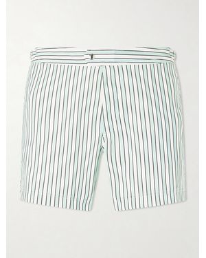 Tom Ford Straight-Leg Short-Length Striped Swim Shorts - Green