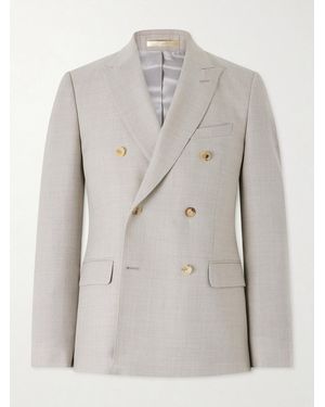 MR P. Double-Breasted Wool-Hopsack Suit Jacket - Grey