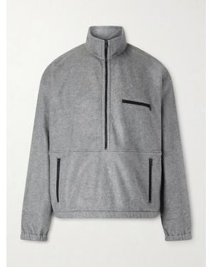 AURALEE Silk-Fleece Half-Zip Sweatshirt - Grey
