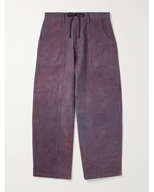 STORY mfg. Document Straight-leg Panelled Organic Cotton-canvas Trousers - Purple