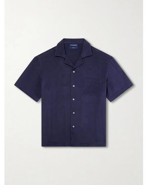 Thom Sweeney Camp-Collar Silk Shirt - Blue