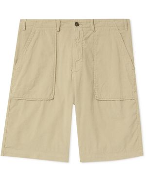 Universal Works Fatigue Wide-Leg Cotton-Corduroy Shorts - Natural