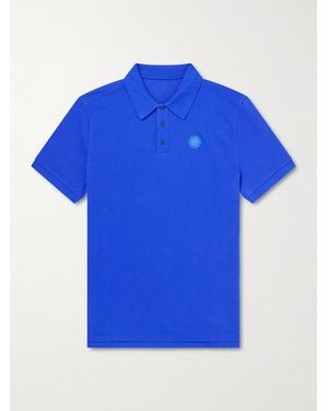 Canada Goose Beckley Logo-Appliquéd Panelled Cotton-Piqué Polo Shirt - Blue
