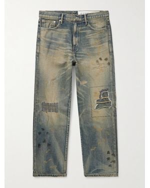 Neighborhood Savage Straight-Leg Distressed Selvedge Jeans - Green