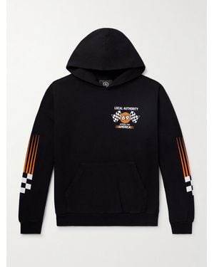 Local Authority Sex Drive Logo-Print Cotton-Jersey Hoodie - Blue
