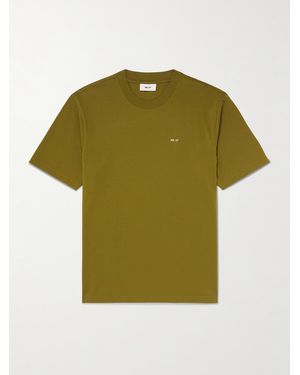 NN07 Adam 3209 T-Shirt aus Pima-Baumwoll-Jersey mit Logostickerei - Grün