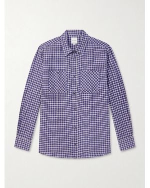 Paul Smith Checked Linen Shirt - Purple