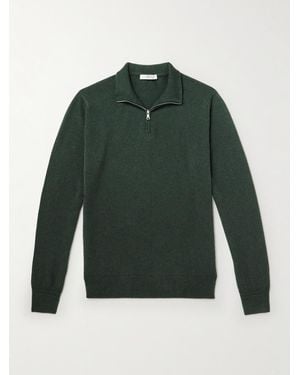 MR P. James Cashmere Half-Zip Jumper - Green