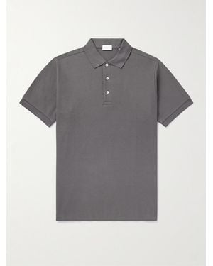 Handvaerk Pima Cotton-Piqué Polo Shirt - Grey