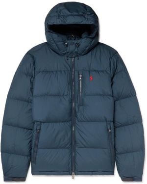 Polo Ralph Lauren Logo-Embroidered Quilted Padded Shell Hooded Down Jacket - Blue