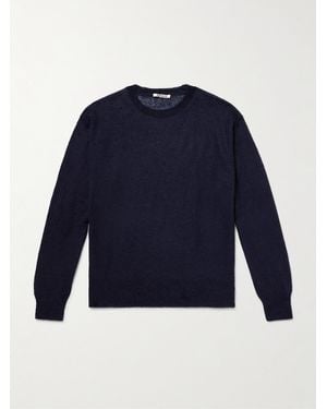 AURALEE Pullover aus einer Mohairmischung - Blau