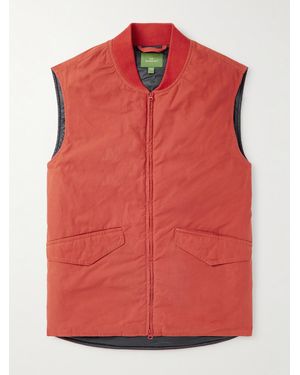 Sid Mashburn Cashpad Waxed Cotton-Poplin Gilet - Red