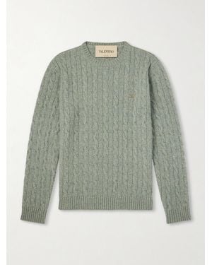 Valentino Garavani Vlogo-embellished Virgin Wool Jumper - Green