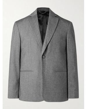 NN07 Timo 10001 Herringbone Wool And Cotton-Blend Suit Jacket - Grey