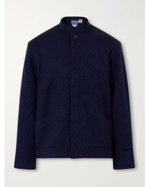 Blue Blue Japan Jacquard-Knit Wool-Blend Bomber Jacket - Blue